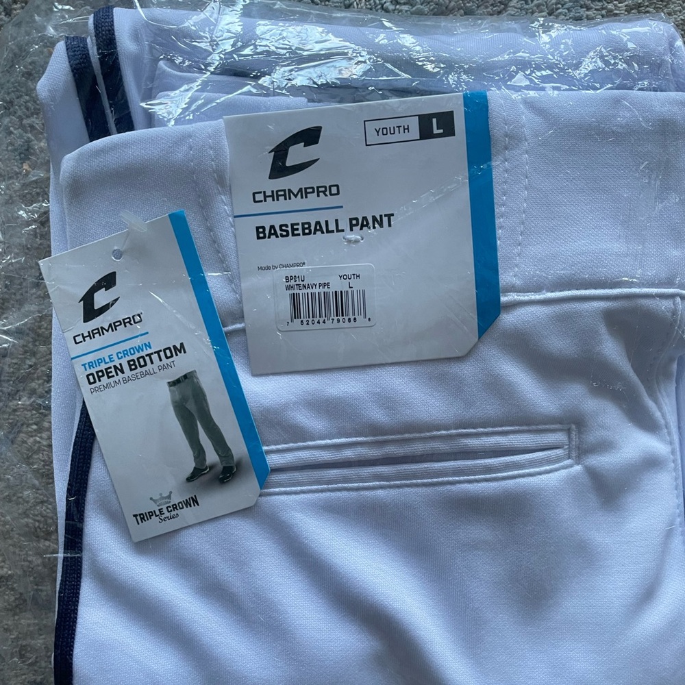 Champro Youth Baseball Pants - White with tags never opened